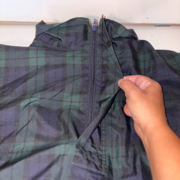 Vintage Polo Golf Ralph Lauren Qtr. Zip Plaid Windbreaker Golf Jacket Navy Green - Picture 9 of 15